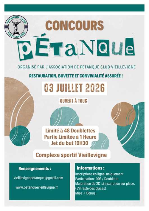 Concours de pétanque en Doublette - Vieillevigne
