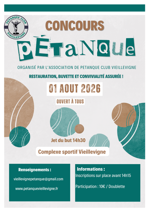 Concours de pétanque en Doublette - Vieillevigne