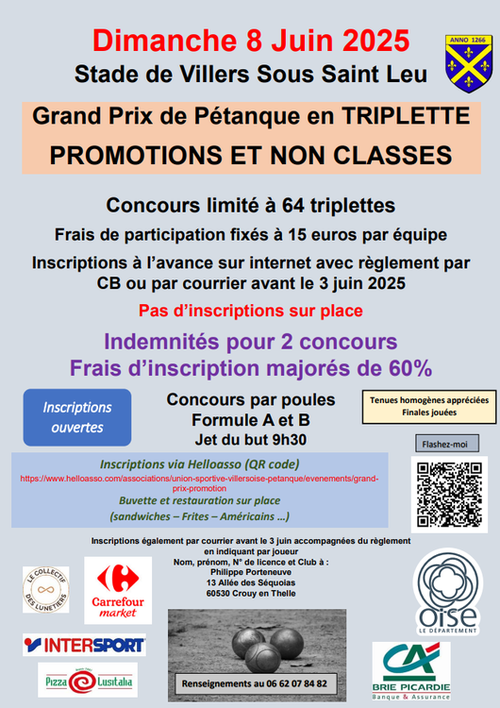 Concours de pétanque en Triplette - Départemental - Villers-sous-Saint-Leu
