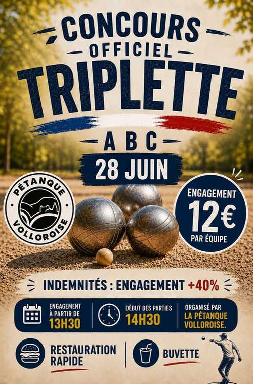 Concours de pétanque en Triplette - Départemental - VOLLORE VILLE