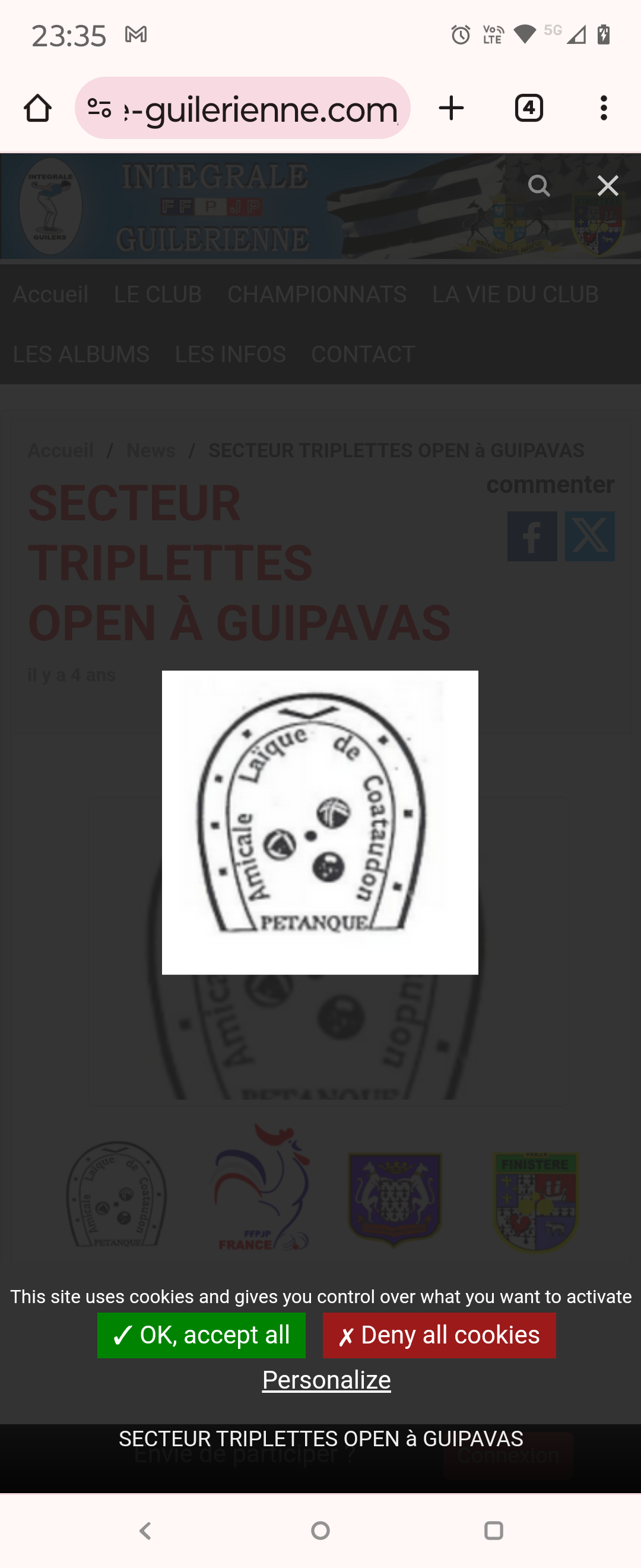 Logo du club de pétanque AL COATAUDON - club à Guipavas - 29490