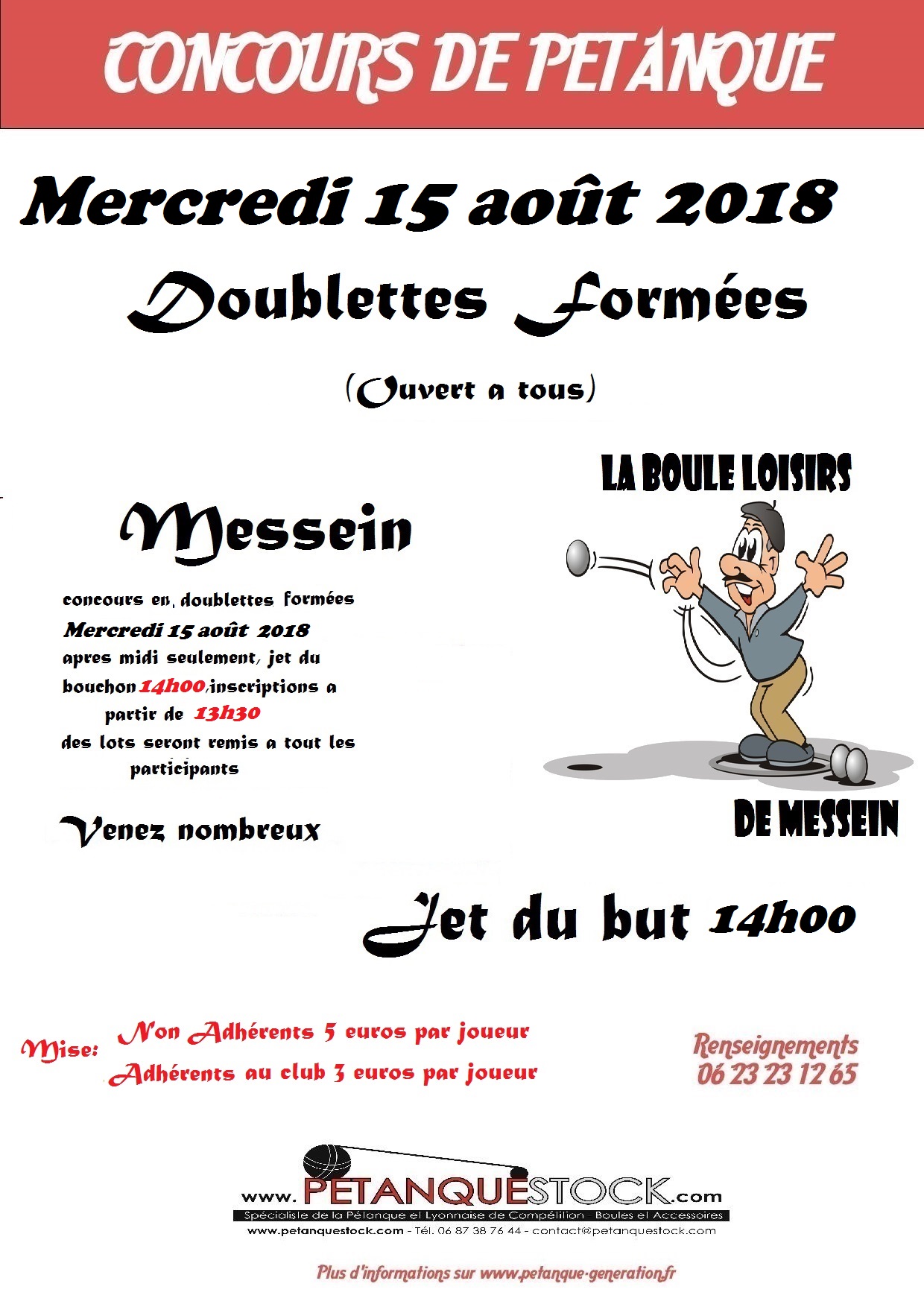 CONCOURS 15 AOÛT 2018 - Actualité petanque generation