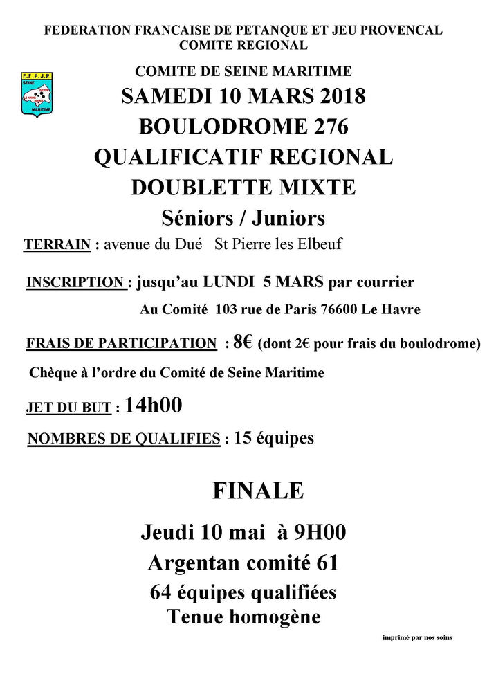 concours mixte - Actualité du club de pétanque MALAUNAY PETANQUE