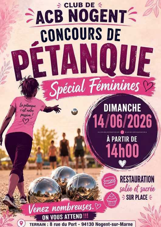 Concours en Doublette le 14 juin 2026 - Lieu à définir (94) - 00000