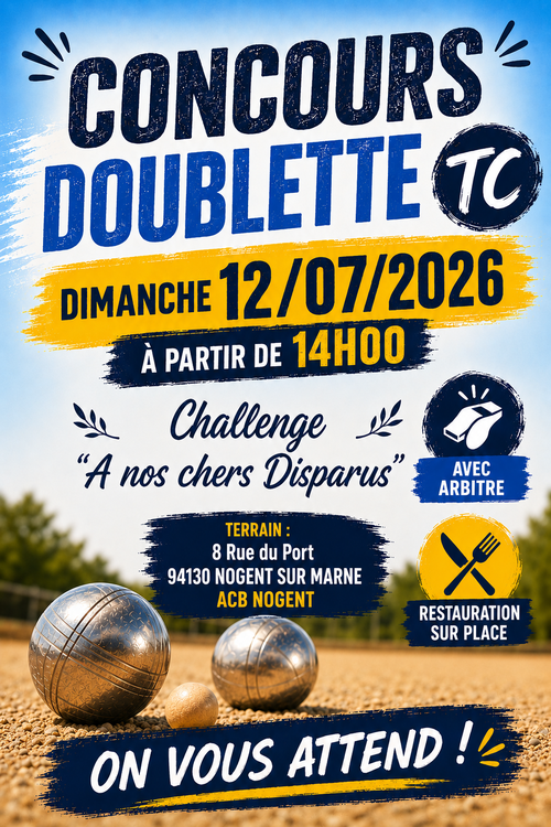 Concours de pétanque Officiel - Lieu à définir (94)