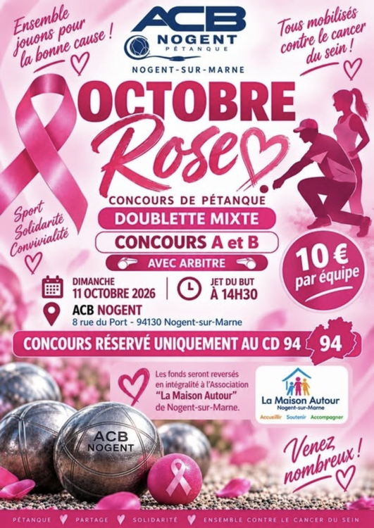 Concours en Doublette Mixte le 11 octobre 2026 - Lieu à définir (94) - 00000