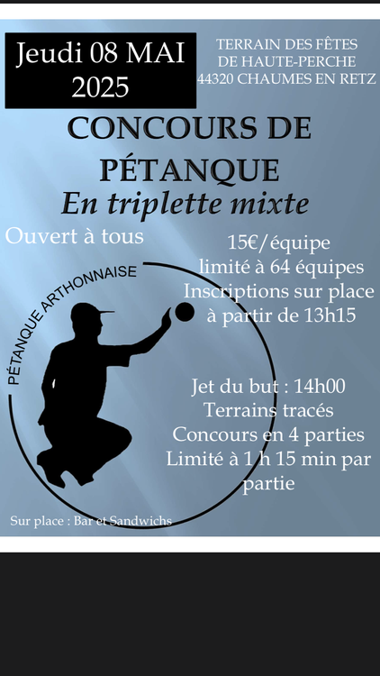 Concours de pétanque Ouvert à tous - Arthon-en-Retz
