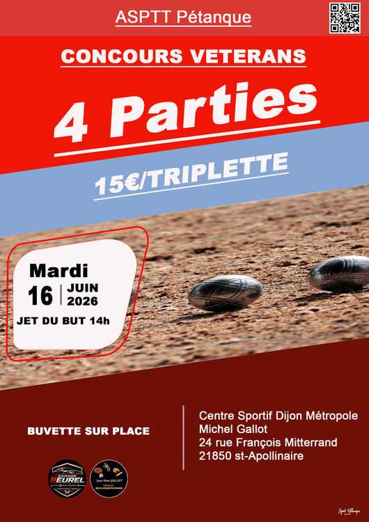 Concours en Triplette le 16 juin 2026 - Lieu à définir (21) - 00000