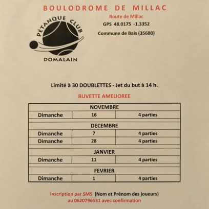 Concours de pétanque Ouvert à tous - Bais