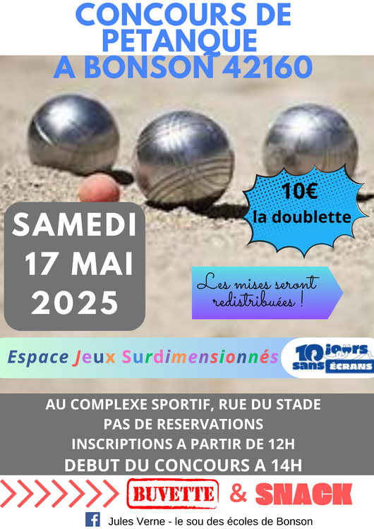 Concours de pétanque Ouvert à tous - Bonson