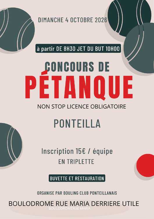 Concours de pétanque Officiel - Lieu à définir (66)