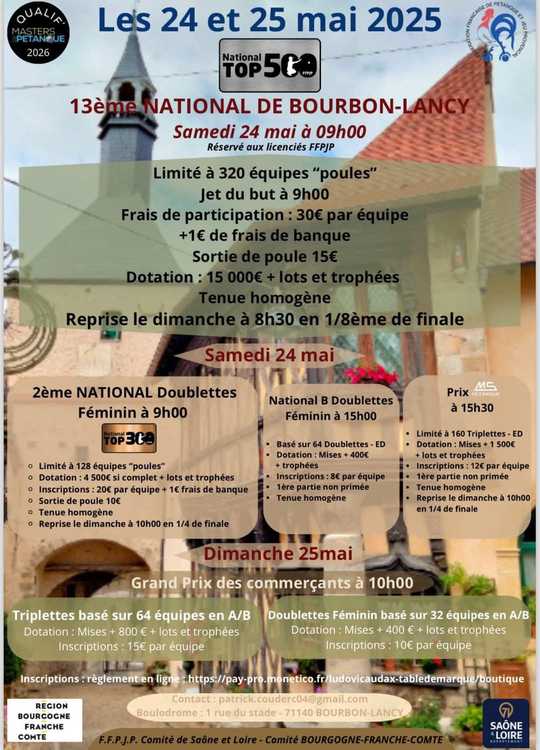 Concours de pétanque Officiel - Bourbon-Lancy