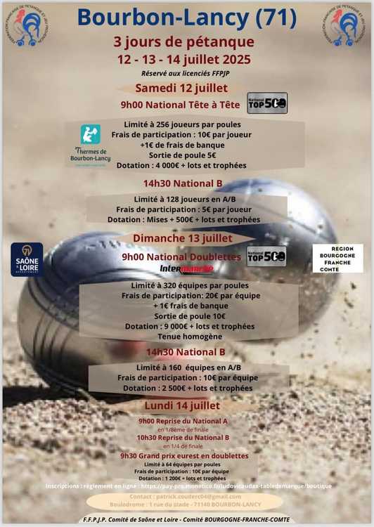 Concours de pétanque Officiel - Bourbon-Lancy