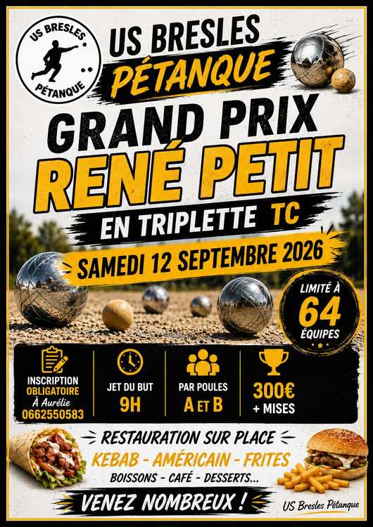 Concours en Triplette le 12 septembre 2026 - Lieu à définir (60) - 00000