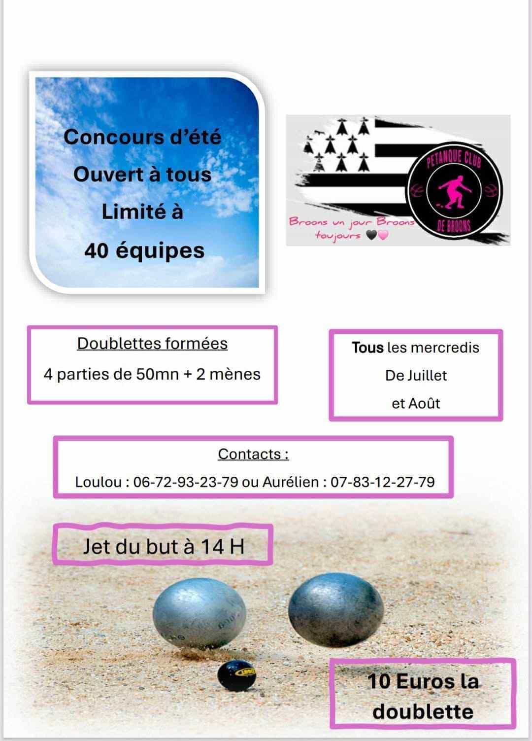 Concours de pétanque Ouvert à tous - Broons
