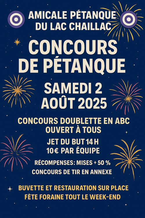 Concours de pétanque Ouvert à tous - Chaillac