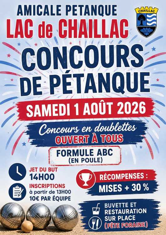 Concours de pétanque Ouvert à tous - Chaillac