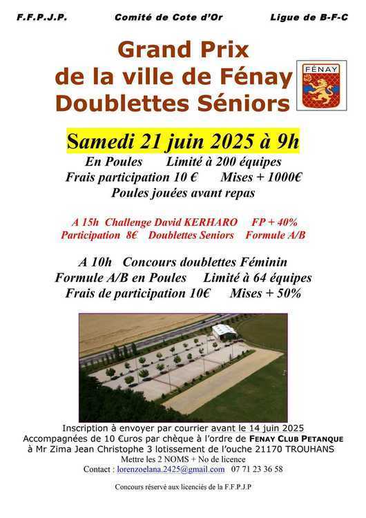 Concours de pétanque Officiel - Fénay