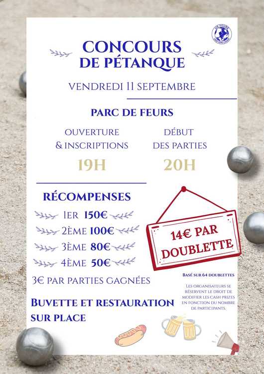 Concours de pétanque Ouvert à tous - Feurs