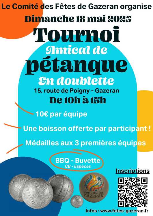 Concours en Doublette le 18 mai 2025 - Gazeran - 78125