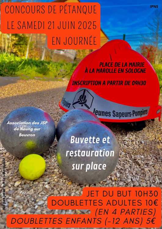 Concours de pétanque Ouvert à tous - La Marolle-en-Sologne