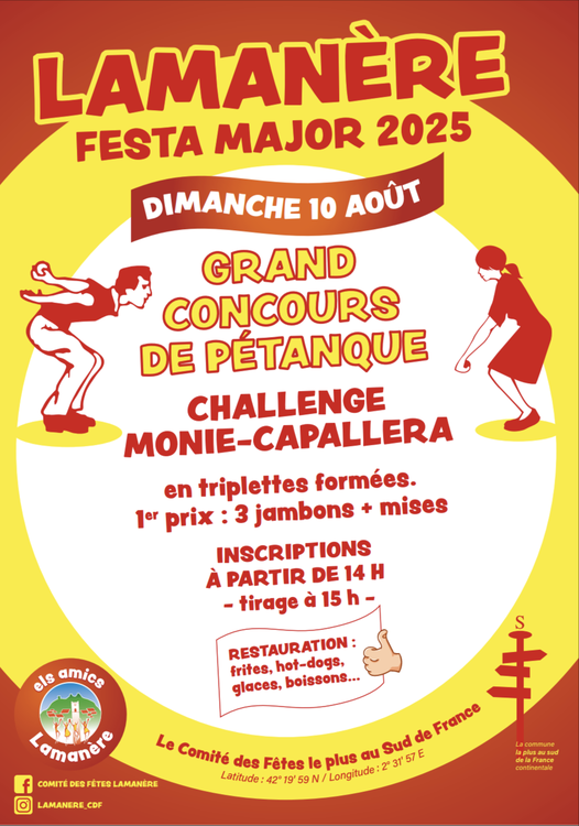 Concours de pétanque Ouvert à tous - Lamanère