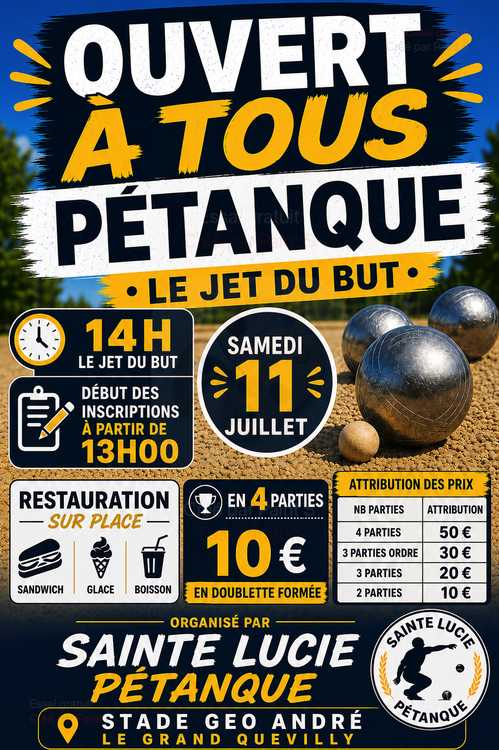 Concours en Doublette le 11 juillet 2026 - Le Grand-Quevilly - 76120