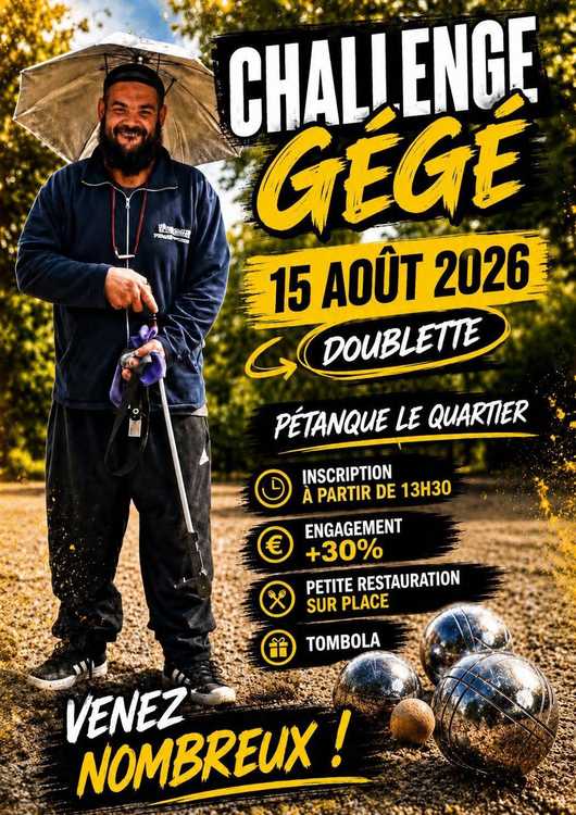 Concours en Doublette le 15 août 2026 - Lieu à définir (63) - 00000