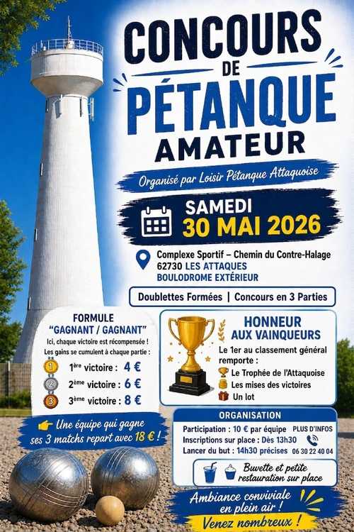 Concours de pétanque Ouvert à tous - Les Attaques