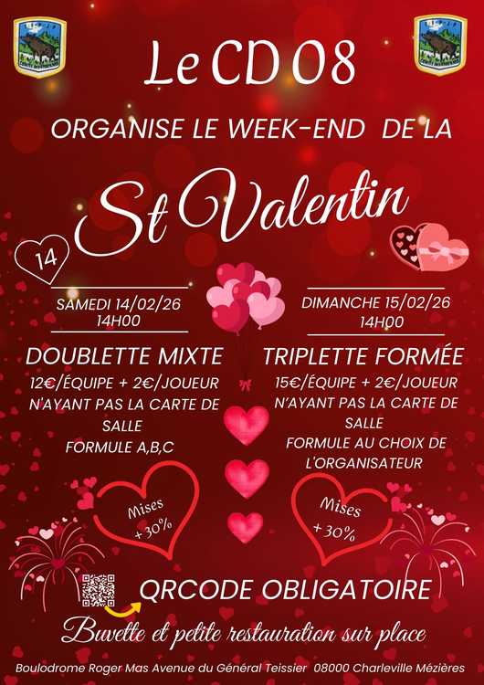 Concours en Triplette le 15 février 2026 - Lieu à définir (08) - 00000