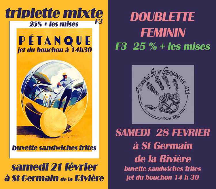 Concours de pétanque Officiel Féminin - Lieu à définir (33)