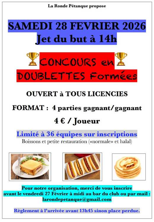 Concours de pétanque Officiel - Lieu à définir (57)
