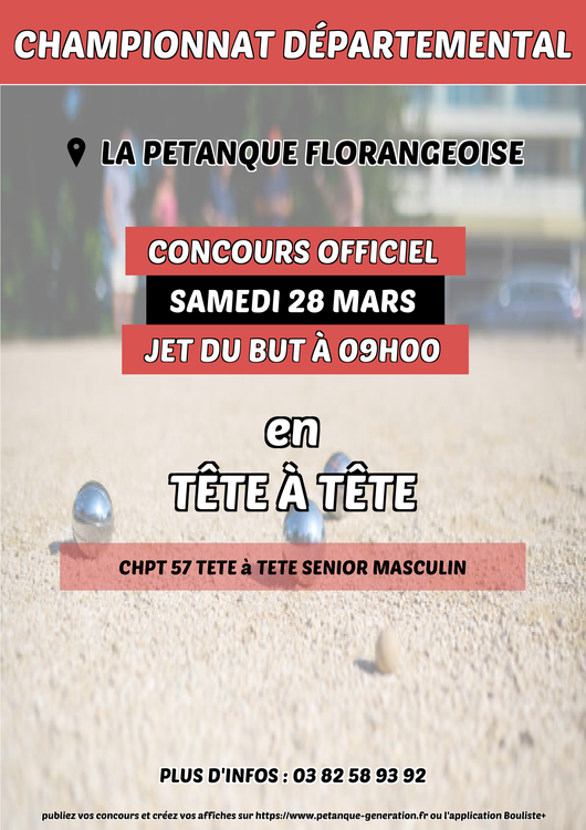 Concours de pétanque Officiel - Lieu à définir (57)