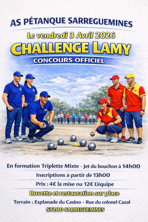 Concours de pétanque Officiel - Lieu à définir (57)