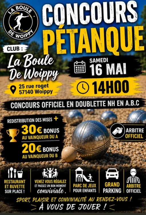 Concours de pétanque Officiel - Lieu à définir (57)