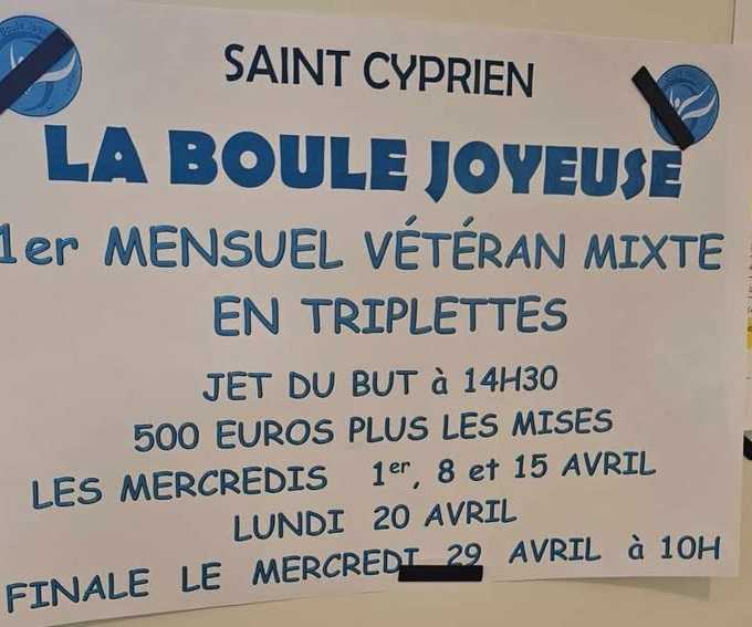 Concours en Triplette Mixte le 1 avril 2026 - Lieu à définir (66) - 00000