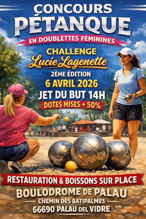 Concours en Doublette le 6 avril 2026 - Lieu à définir (66) - 00000