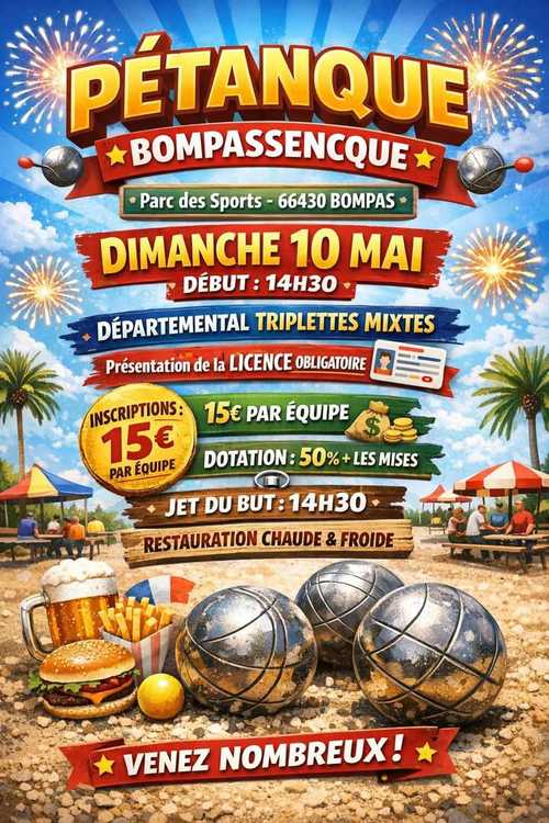 Concours en Triplette Mixte le 10 mai 2026 - Lieu à définir (66) - 00000