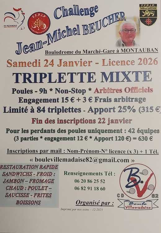 Concours de pétanque Officiel - Lieu à définir (82)