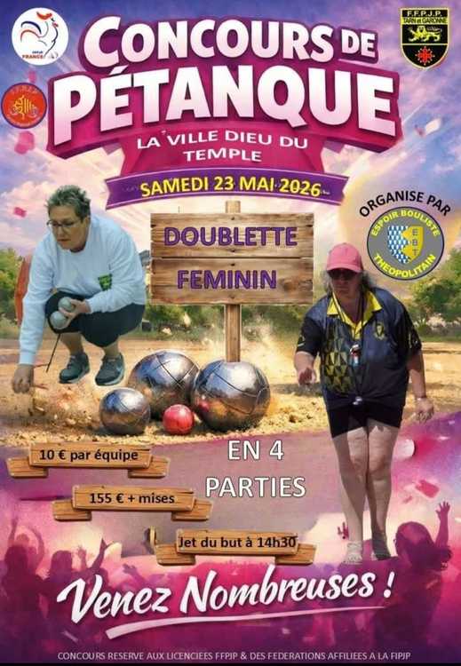 Concours en Doublette le 23 mai 2026 - Lieu à définir (82) - 00000