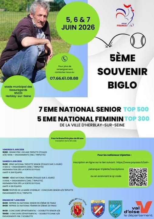 Concours de pétanque Officiel Féminin - Lieu à définir (95)