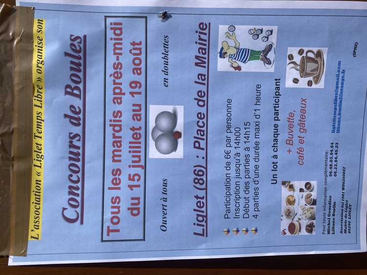 Concours de pétanque Ouvert à tous - Liglet