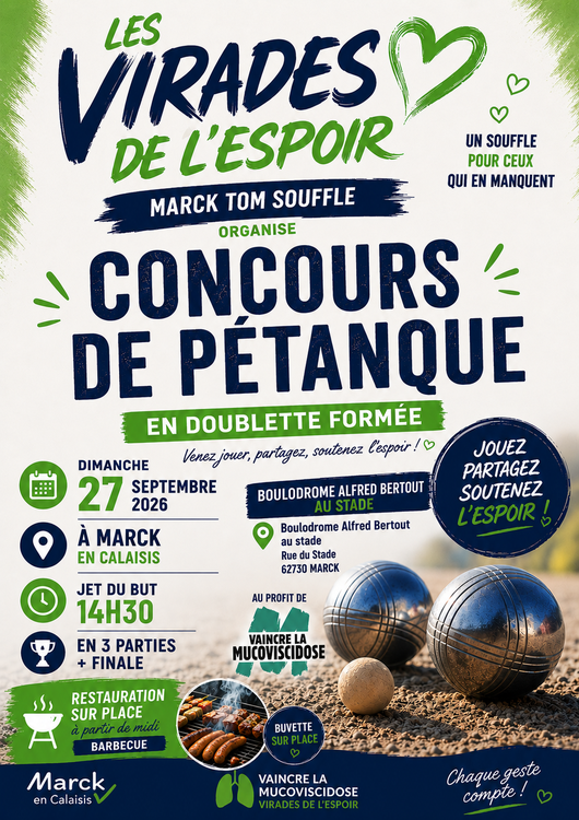 Concours en Doublette le 27 septembre 2026 - Marck - 62730