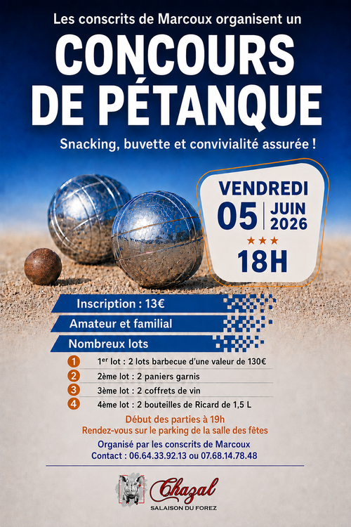 Concours de pétanque Ouvert à tous - Marcoux