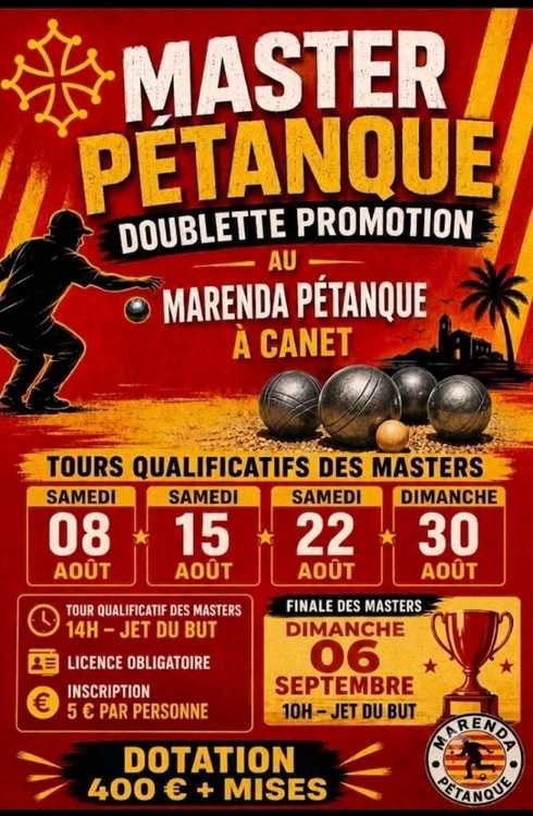 Concours en Doublette le 8 août 2026 - Lieu à définir (66) - 00000