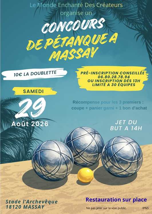 Concours de pétanque Ouvert à tous - Massay