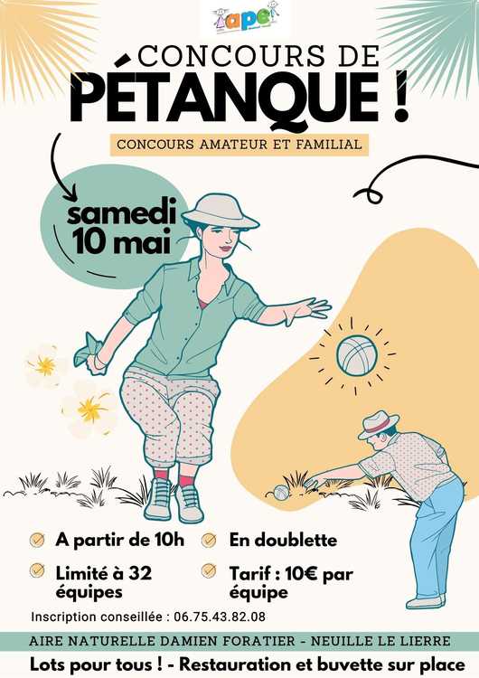 Concours en Doublette le 10 mai 2025 - Neuillé-le-Lierre - 37380
