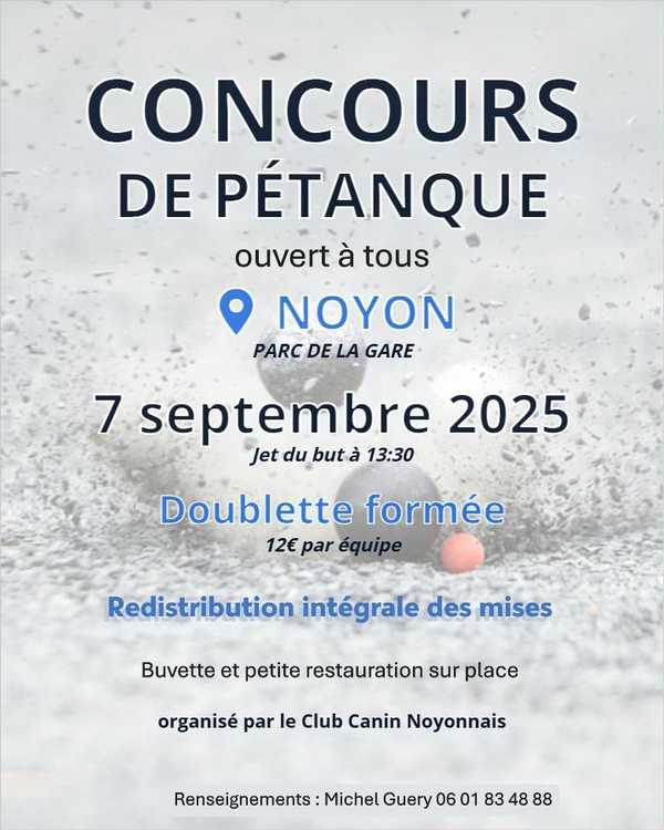 Concours de pétanque Ouvert à tous - Noyon