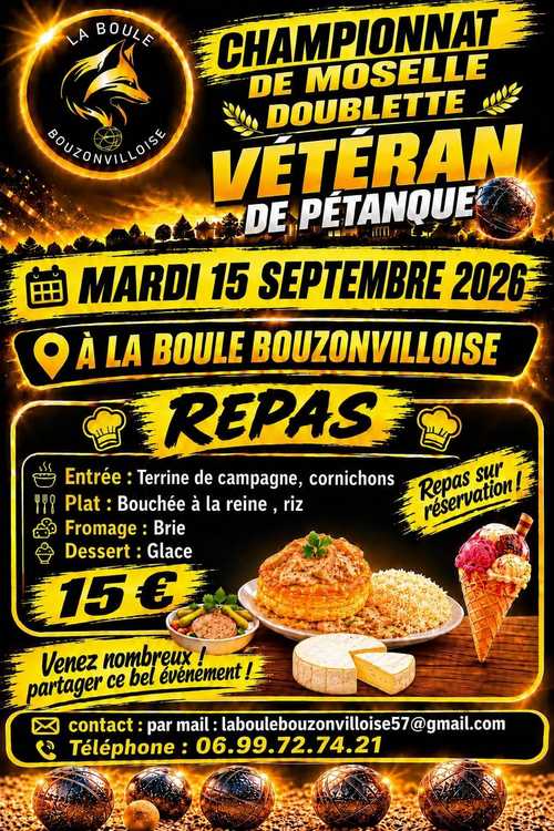 Concours en Doublette le 15 septembre 2026 - Lieu à définir (57) - 00000