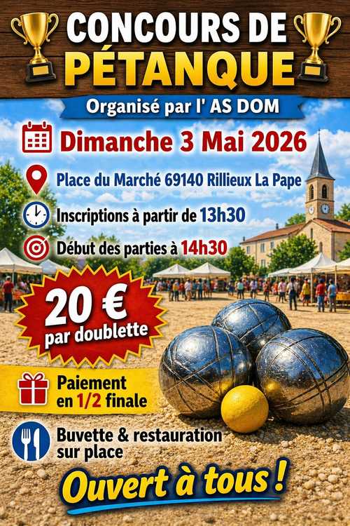 Concours de pétanque Ouvert à tous - Rillieux-la-Pape